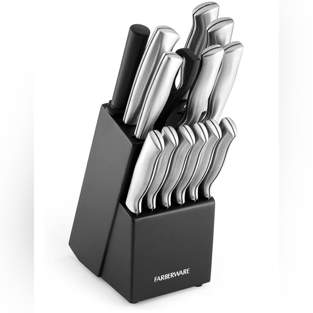 Farberware 15pc Stainless Steel Knife Block Set